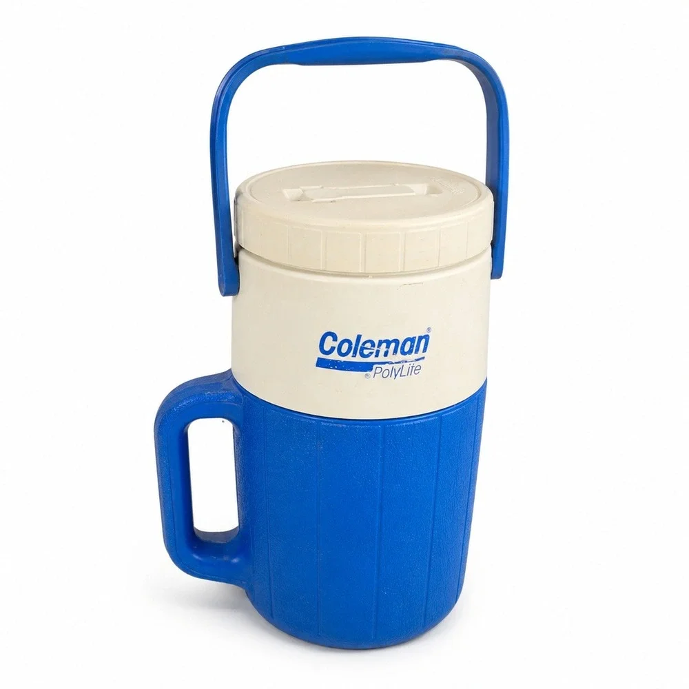 Coleman PolyLite Water Jug 1/2 Gallon Blue Good Vintage Retro Cooler Spout